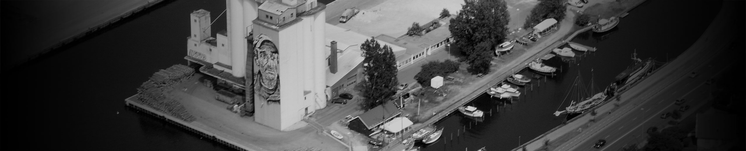 Luftfoto af havnen i Næstved